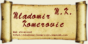 Mladomir Komerović vizit kartica